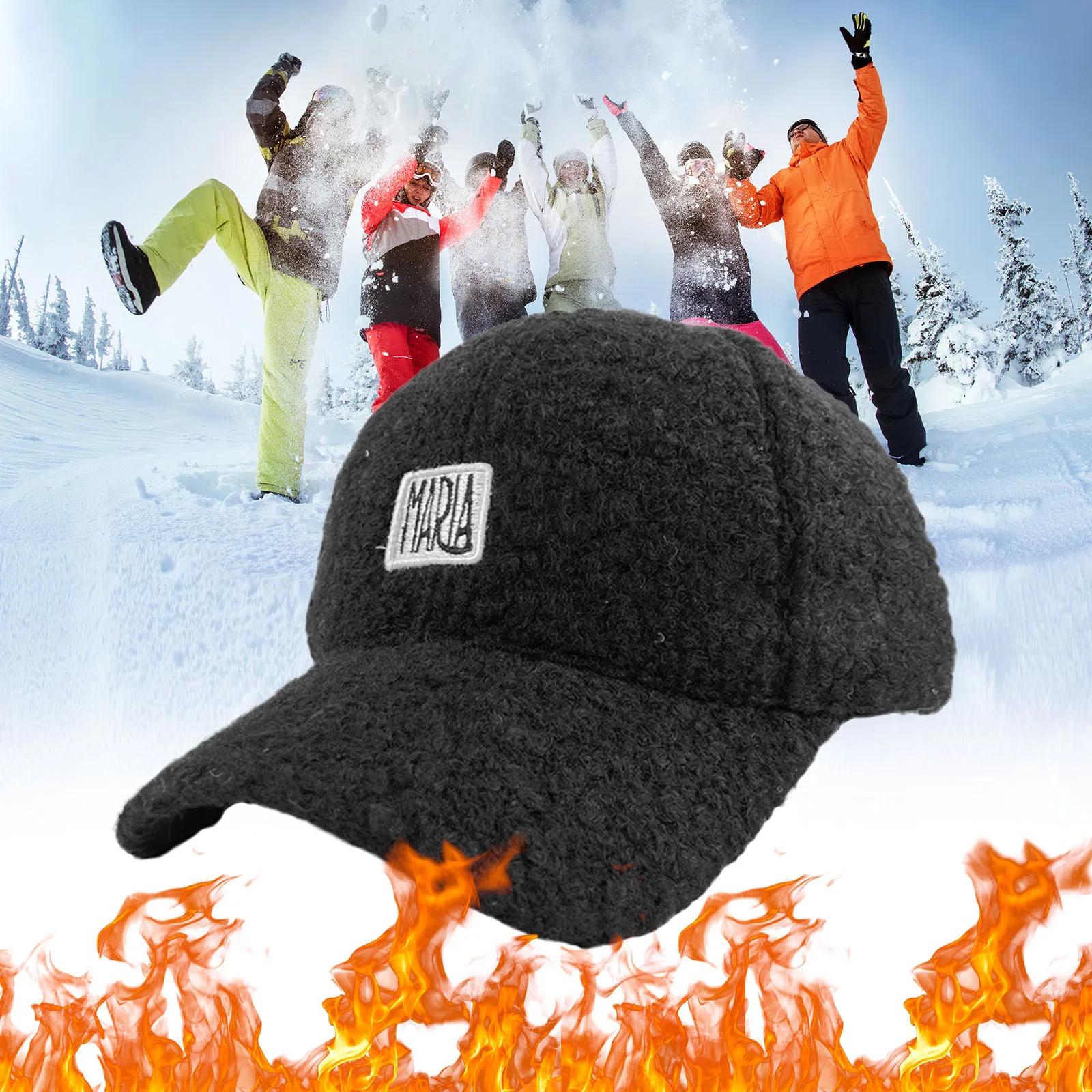 Work Cowboy Hat Faux Lamb Wool Baseball Cap For Men Women Teddy Fleece Sports Hats Warm Winter Outdoor Travel Weird